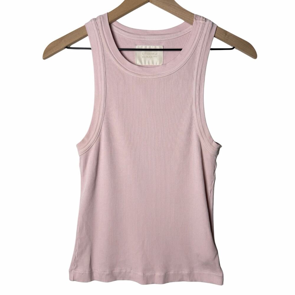 Citizens of Humanity Isabel Tank Top Light Pink Ribbed Casual Women's size S